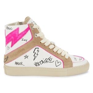 ZADIG+VOLTAIRE Leather Graphic Sneakers